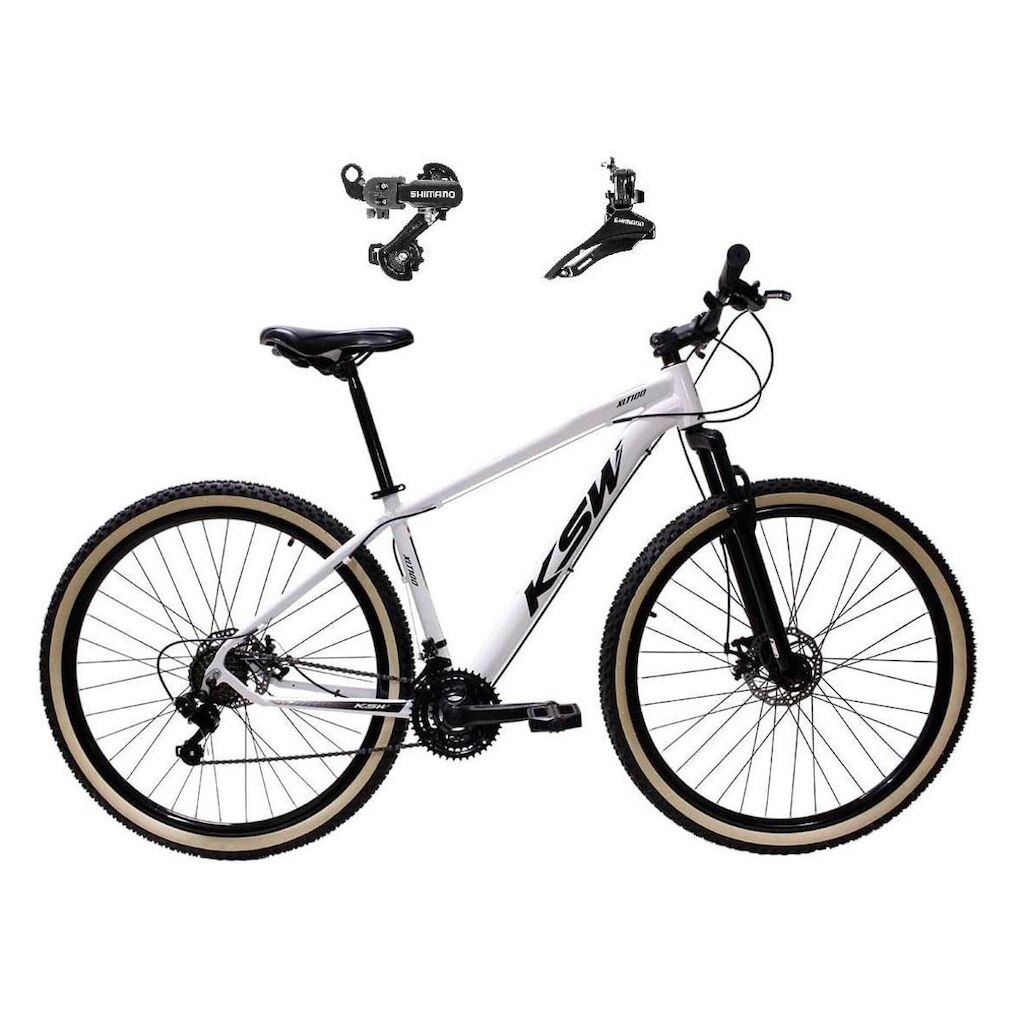 Bicicleta Aro 29 Ksw Xlt Alumínio 24v Câmbios Shimano Tz Freios a Disco Suspensão