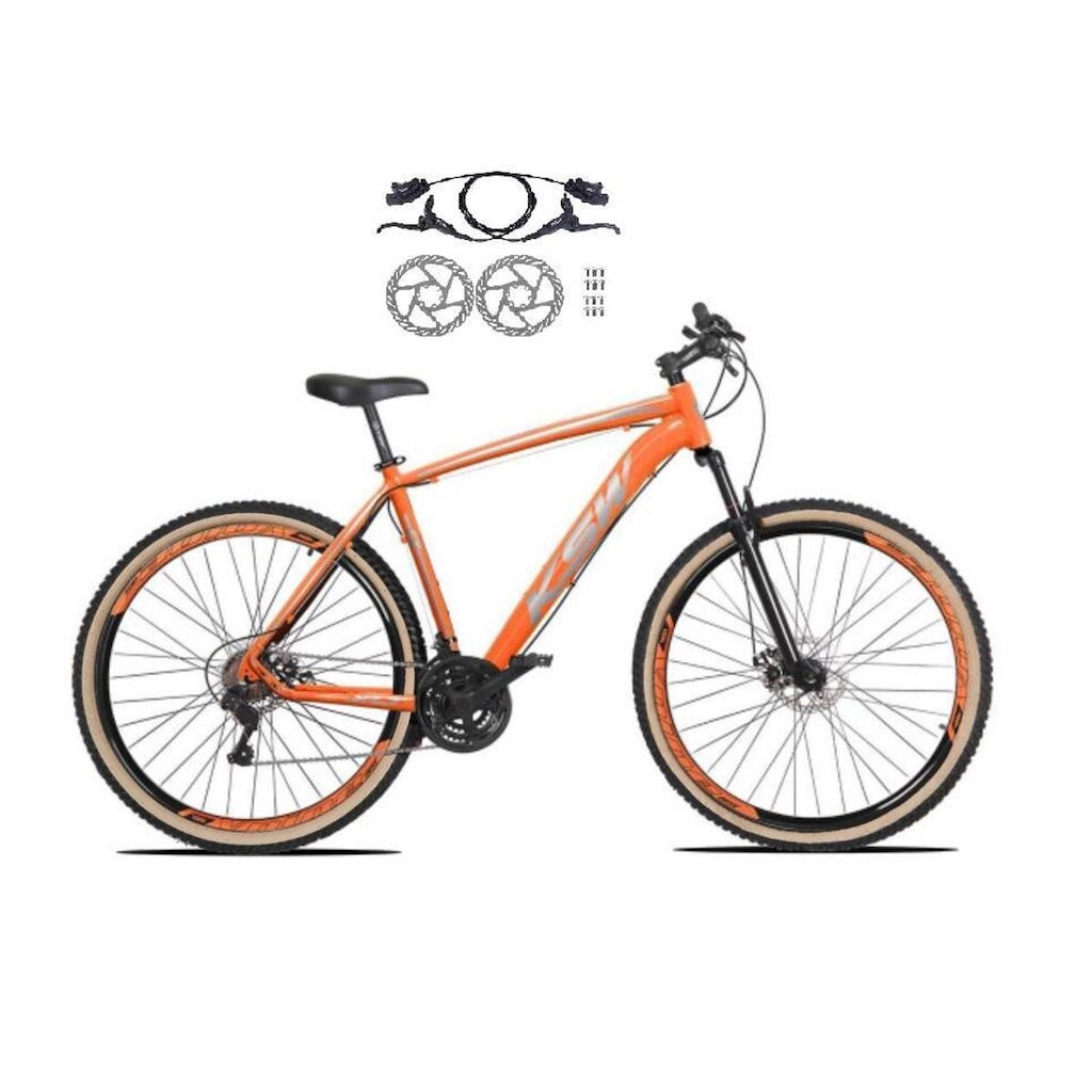 Bicicleta Aro 29 Ksw Xlt Alumínio 24v Freios a Disco hidráulicos(óleo) Suspensão Diant.