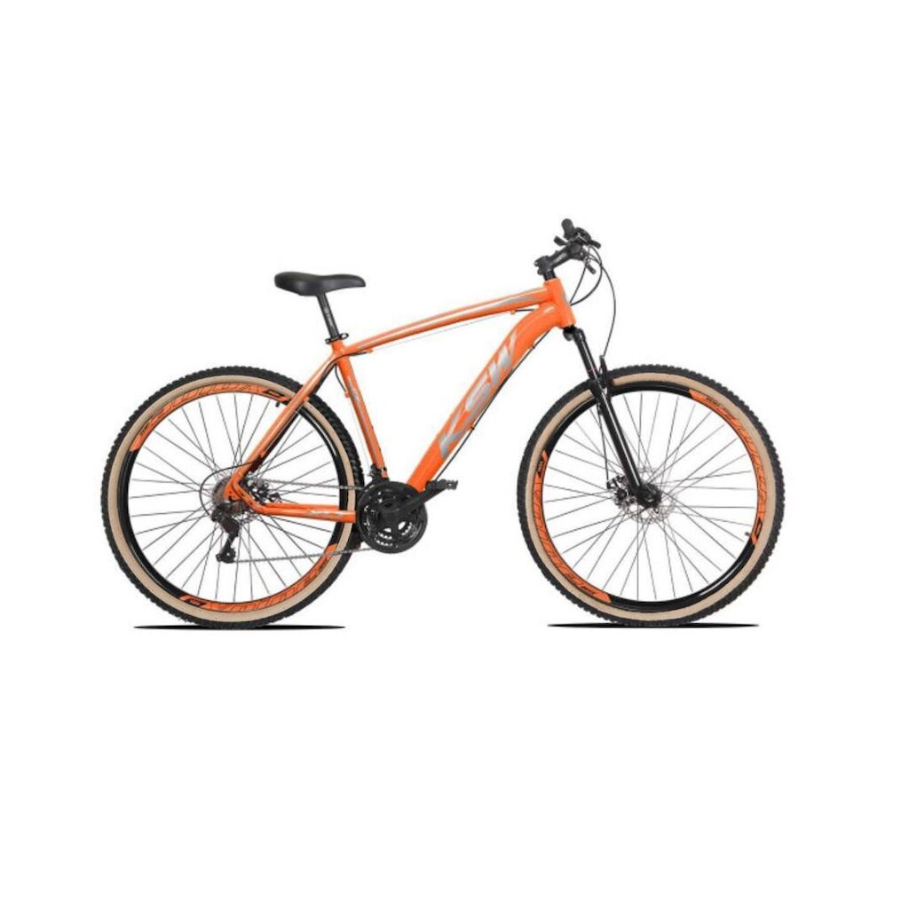 Bicicleta Aro 29 Ksw Xlt Alumínio 24v Freios a Disco Suspensão Dianteira Pneus Faixa Bege