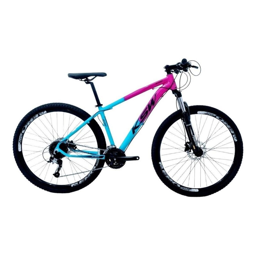 Bicicleta Aro 29 KSW XLT Câmbios Shimano 24v K7 Freios a Disco Hidráulicos Suspensão Com Trava