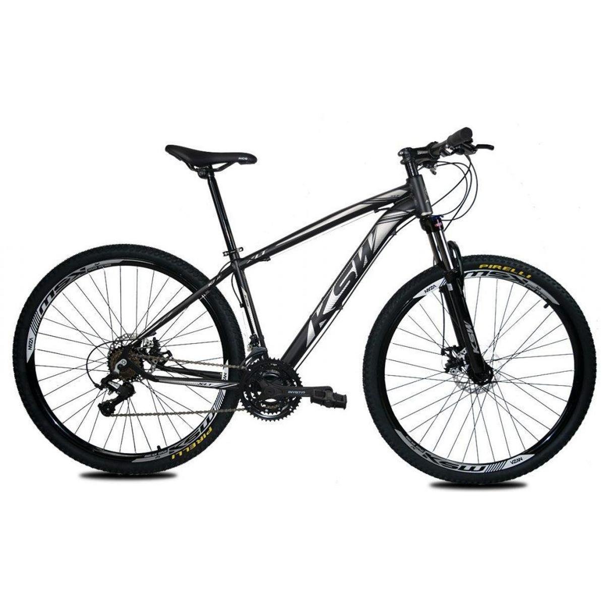 Bicicleta Aro 29 KSW XLT Color - 24v Cambios Shimano - Susp. Trava + Freio Hidraulico