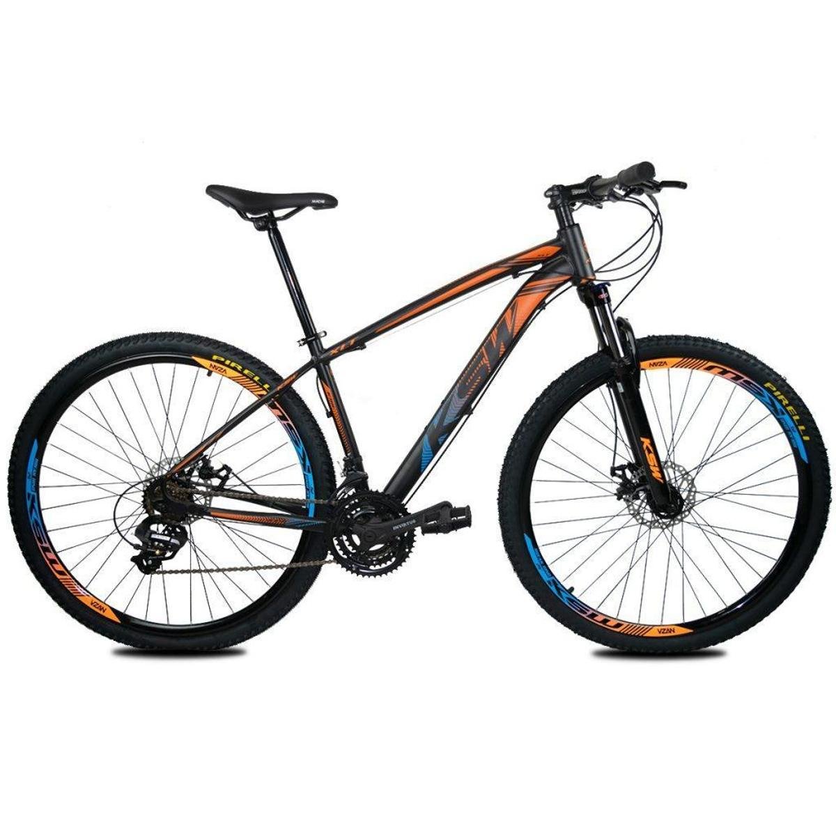 Bicicleta Aro 29 KSW XLT Color - 24v Cambios Shimano - Susp. Trava + Freio Hidraulico