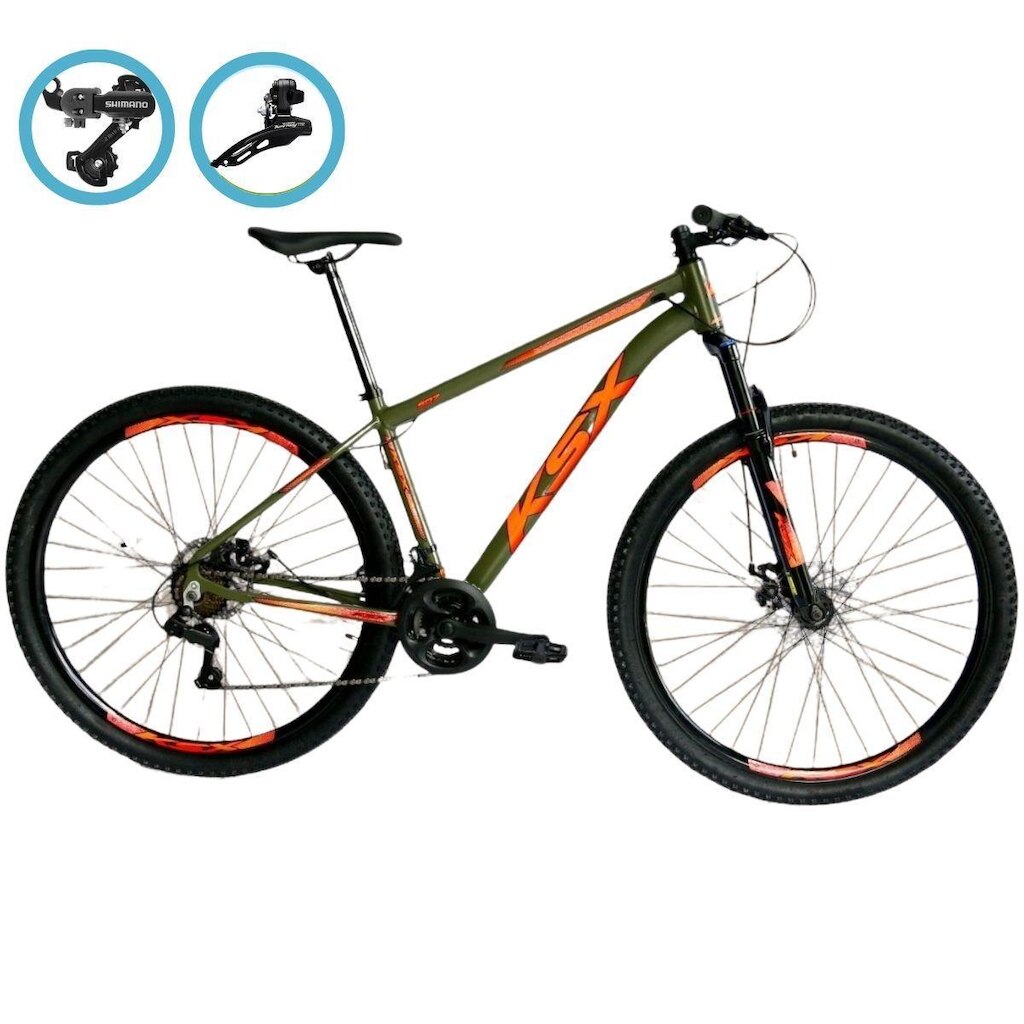 Bicicleta Aro 29 Ksx Freios á Disco Cambio Traseiro e Dianteiro Shimano 21v