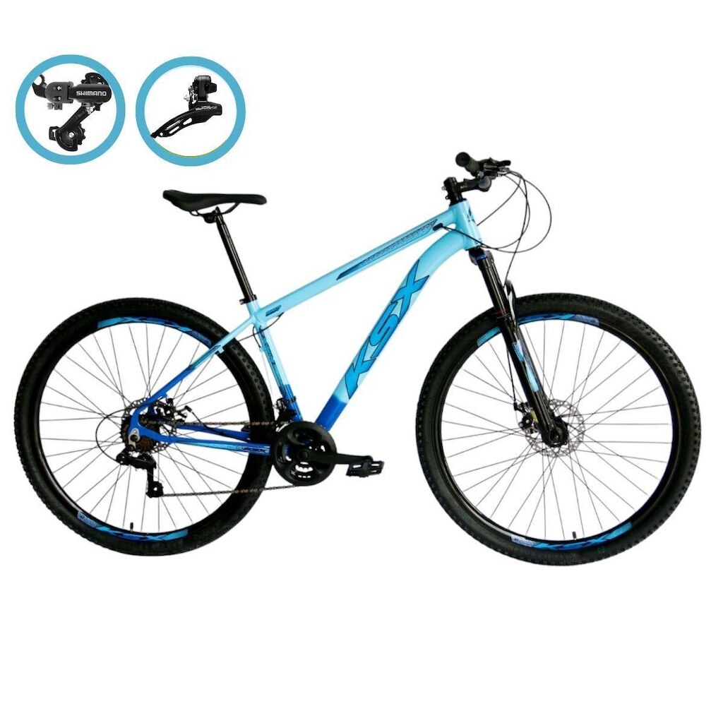 Bicicleta Aro 29 Ksx Freios á Disco Cambio Traseiro e Dianteiro Shimano 24v