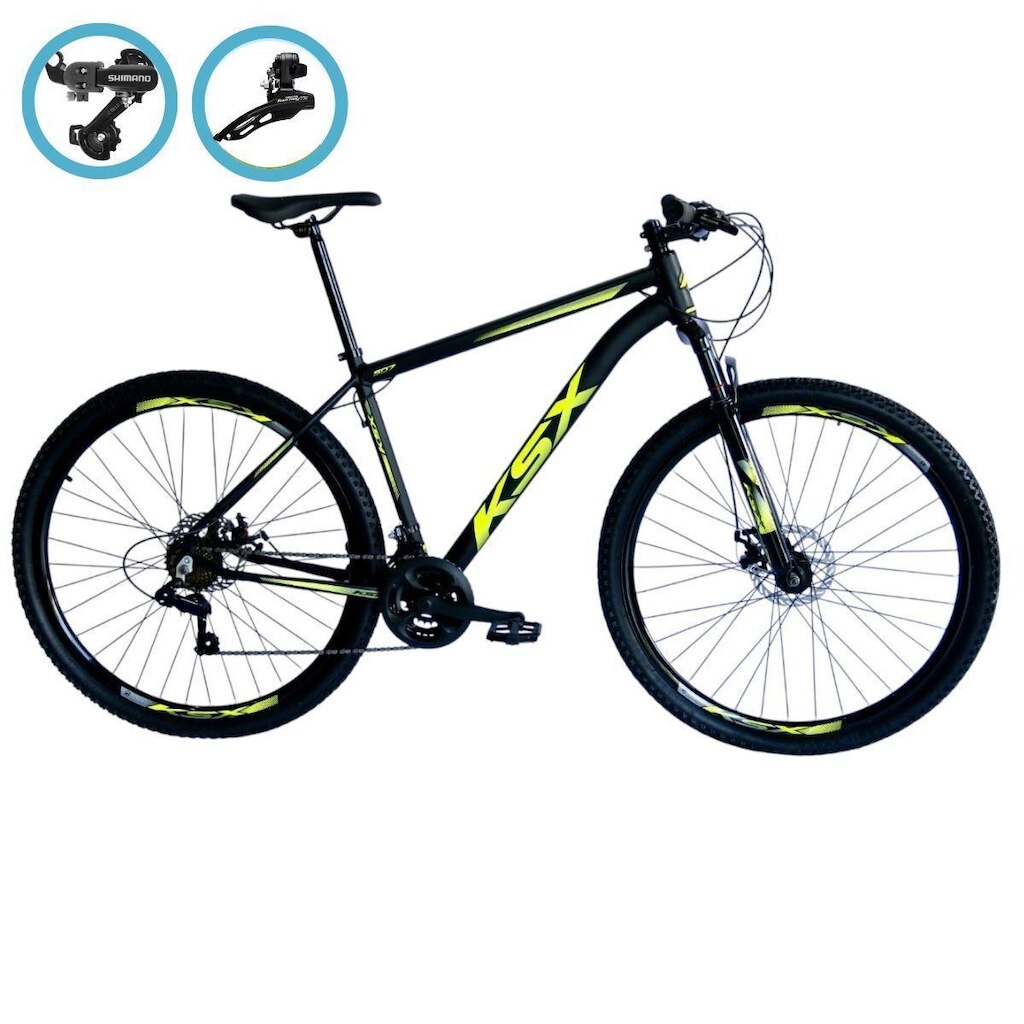 Bicicleta Aro 29 Ksx Freios á Disco Cambio Traseiro e Dianteiro Shimano 24v