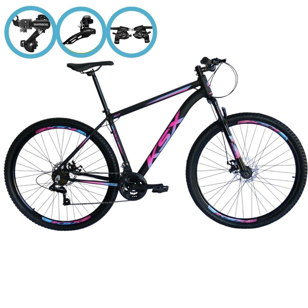 Bicicleta Aro 29 Ksx Freios á Disco Shimano Cubo K7 e Catraca  24v