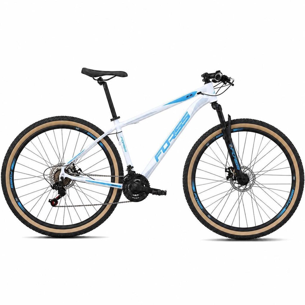 Bicicleta Aro 29 Masculina Forss 5.0 21v Branco azul