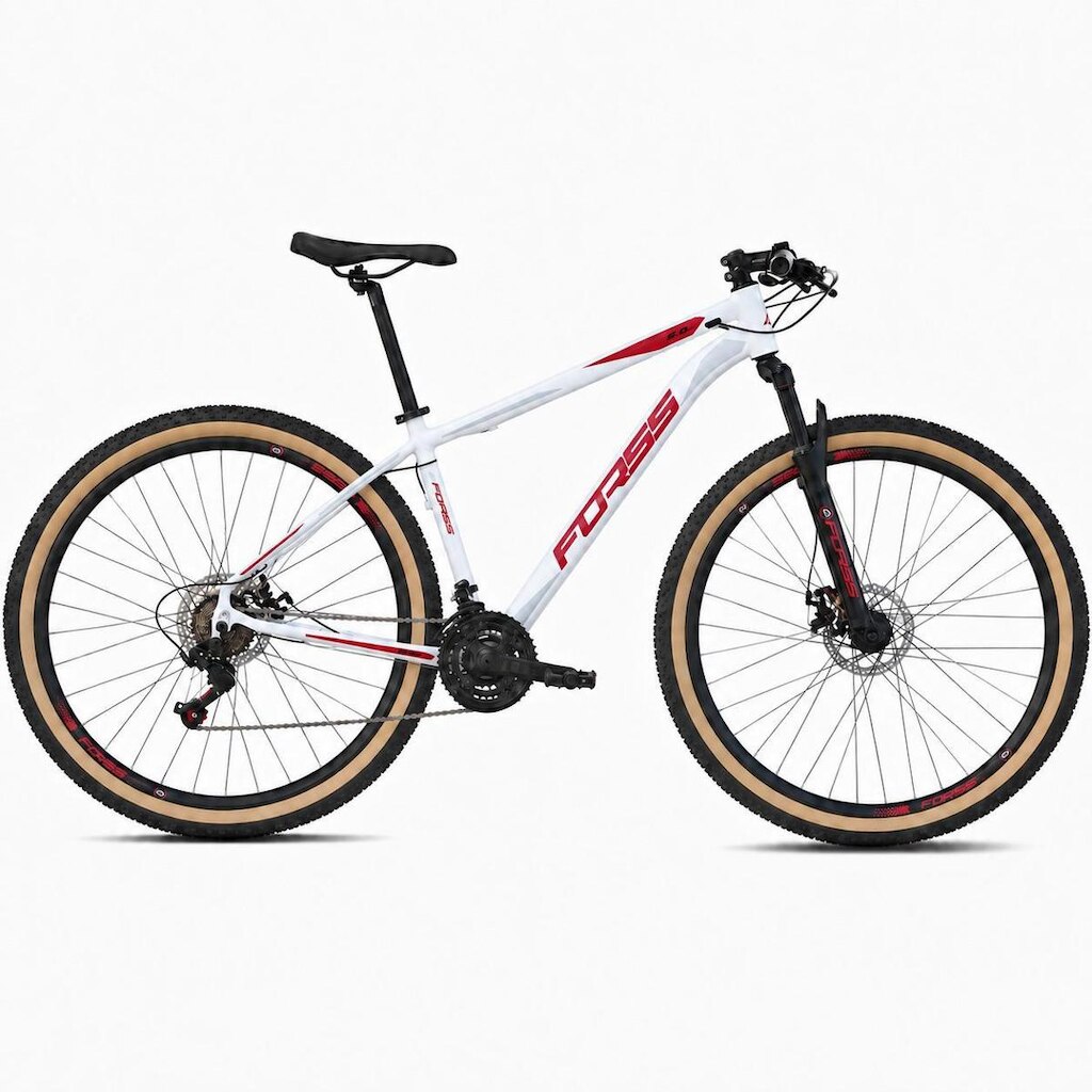 Bicicleta Aro 29 Masculina Forss 5.0 21v Branco/vermelho