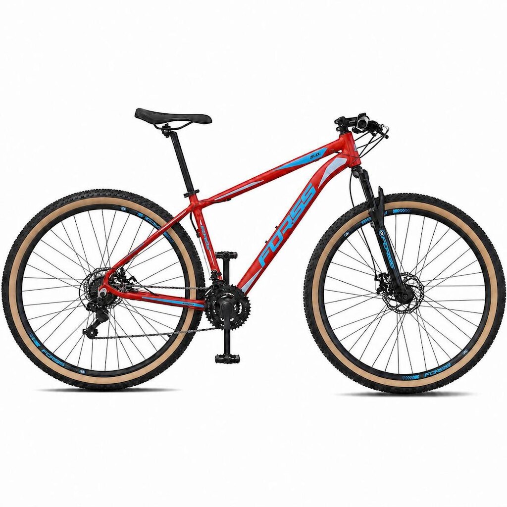 Bicicleta Aro 29 Masculina Forss 5.0 21v Vermelho/Azul