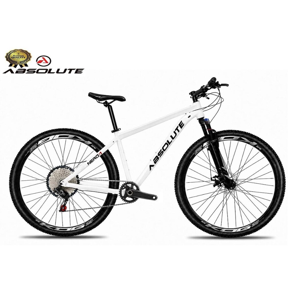 Bicicleta Aro 29 Nero 6 Peças Inteira Absolute Garfo com Trava 12v K7 Freio a Disco Hidráulico