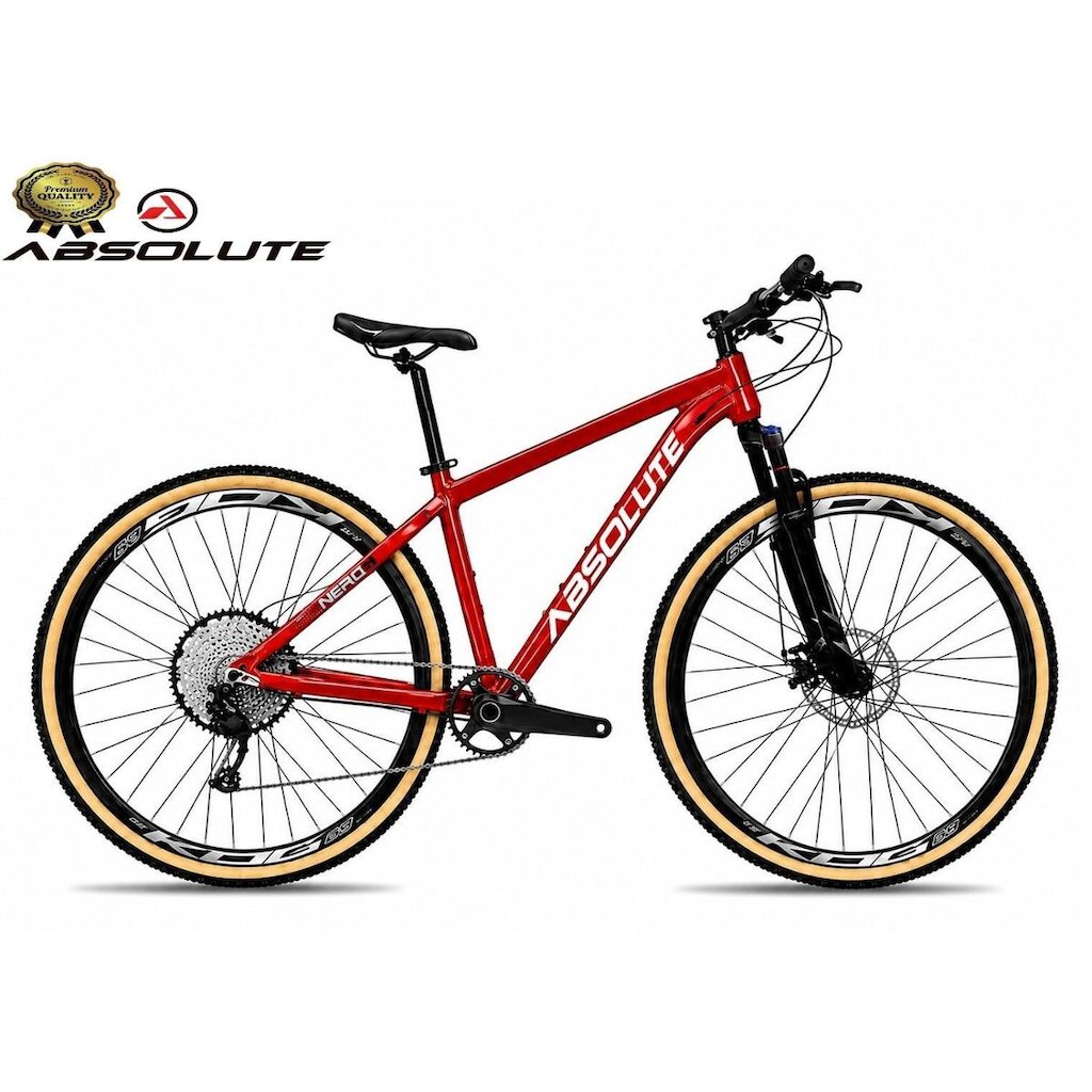 Bicicleta Aro 29 Nero 6 Peças Inteira Absolute Hollowtech k7 12v Garfo Trava Guidão Freio Hidráulico