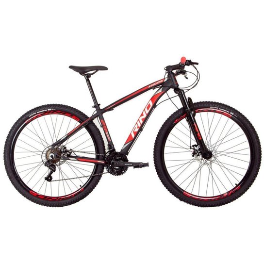 Bicicleta Aro 29 RINO ATACAMA Freio a Disco - Cambios Shimano 21v - Preto+Vermelho Menor preço em Bicicleta Aro 29 RINO ATACAMA Freio a Disco - Cambios Shimano 21v - Preto+Vermelho