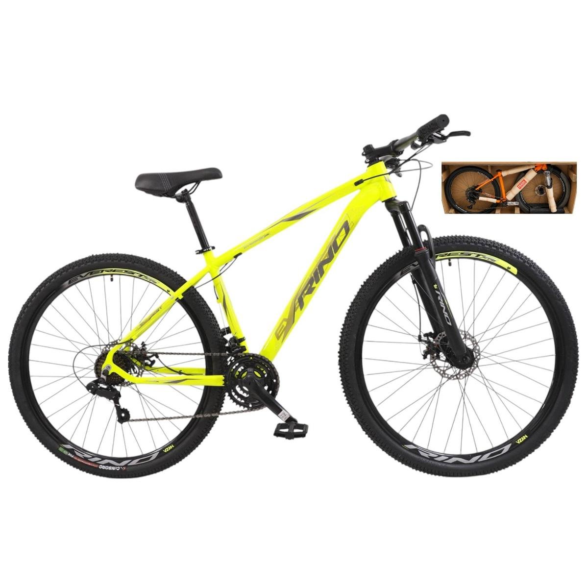 Bicicleta Rino Everest Aro 29 Susp. Dianteira 24 Marchas - Amarelo/preto