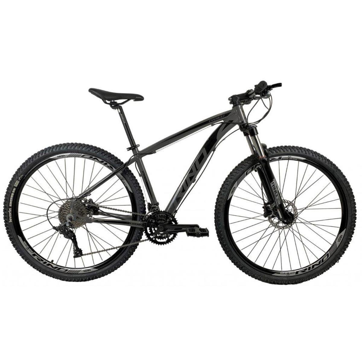 Bicicleta Rino Everest Aro 29 Susp. Dianteira 27 Marchas - Grafite