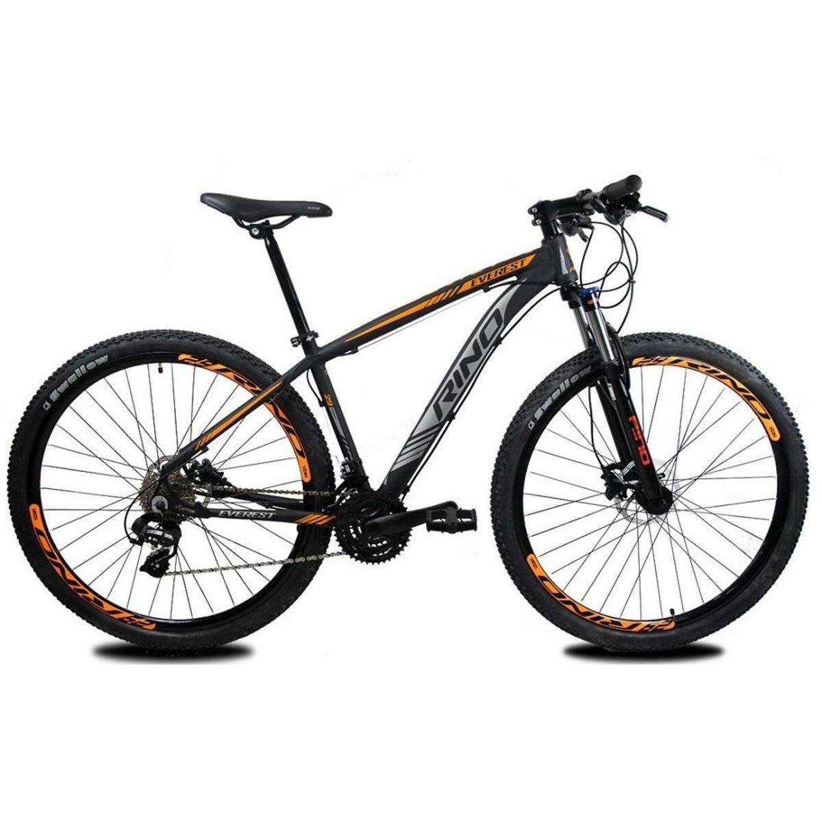 Bicicleta Aro 29 RINO EVEREST Freio a Disco - Cambios Shimano 24v com Trava Menor preço em Bicicleta Aro 29 RINO EVEREST Freio a Disco - Cambios Shimano 24v com Trava