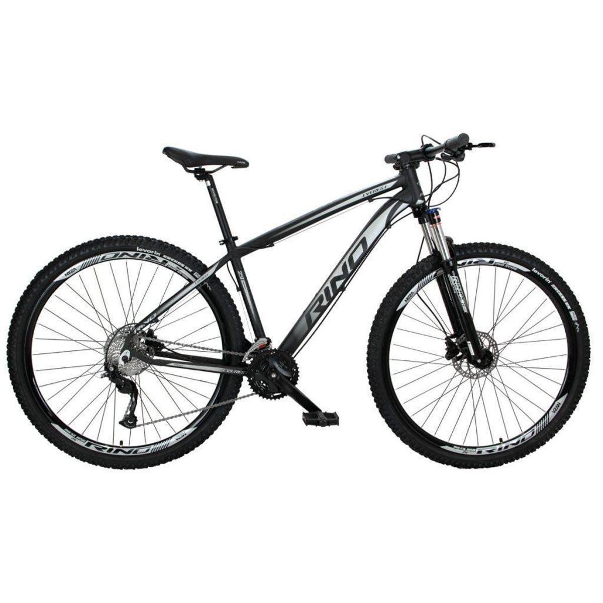 Bicicleta Rino Everest Aro 29 Susp. Dianteira 27 Marchas - Cinza