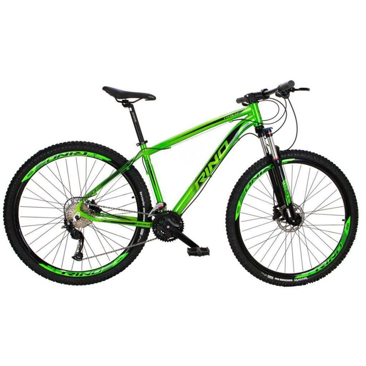 Bicicleta Rino Everest Aro 29 Susp. Dianteira 27 Marchas - Verde