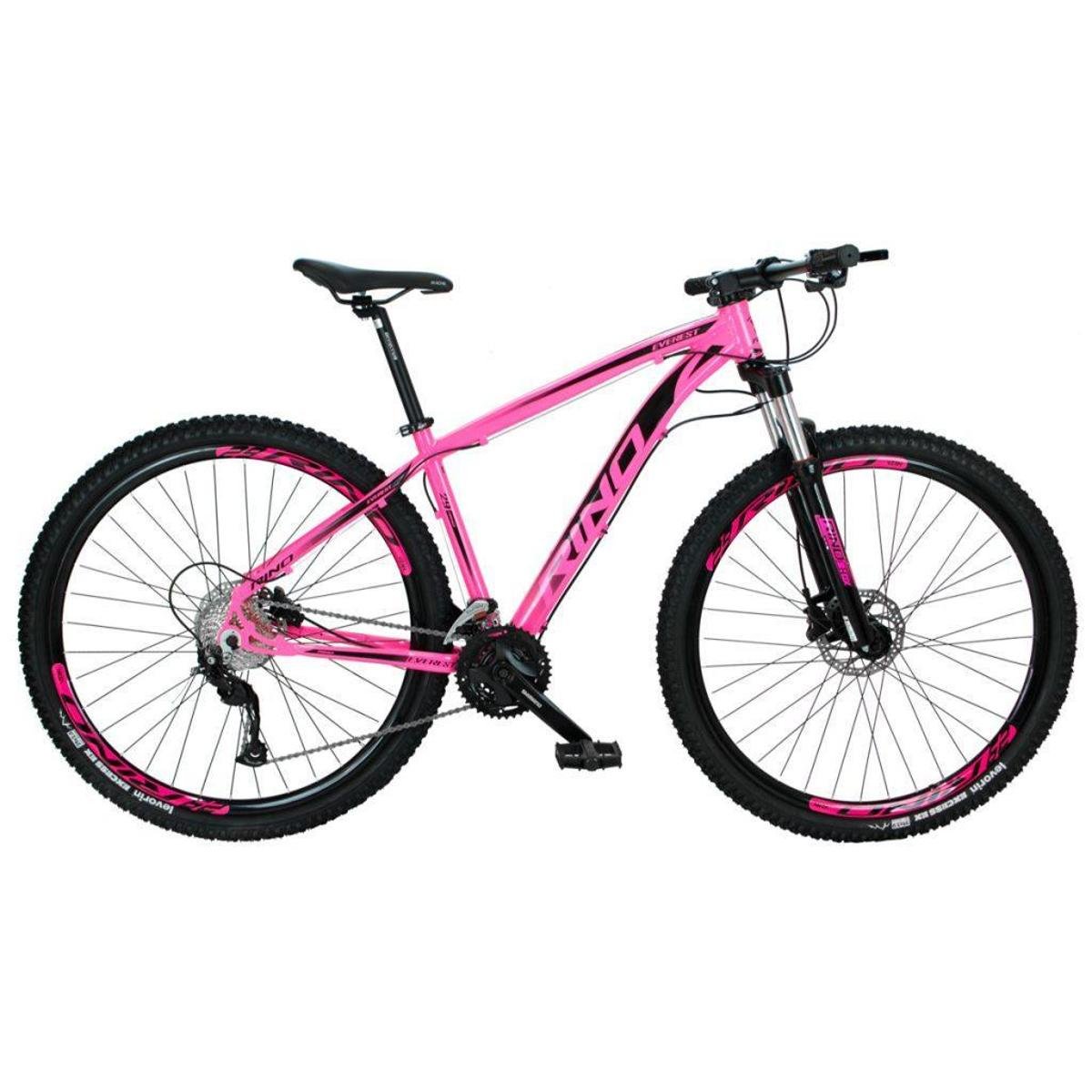Bicicleta Rino Everest Aro 29 Susp. Dianteira 27 Marchas - Rosa