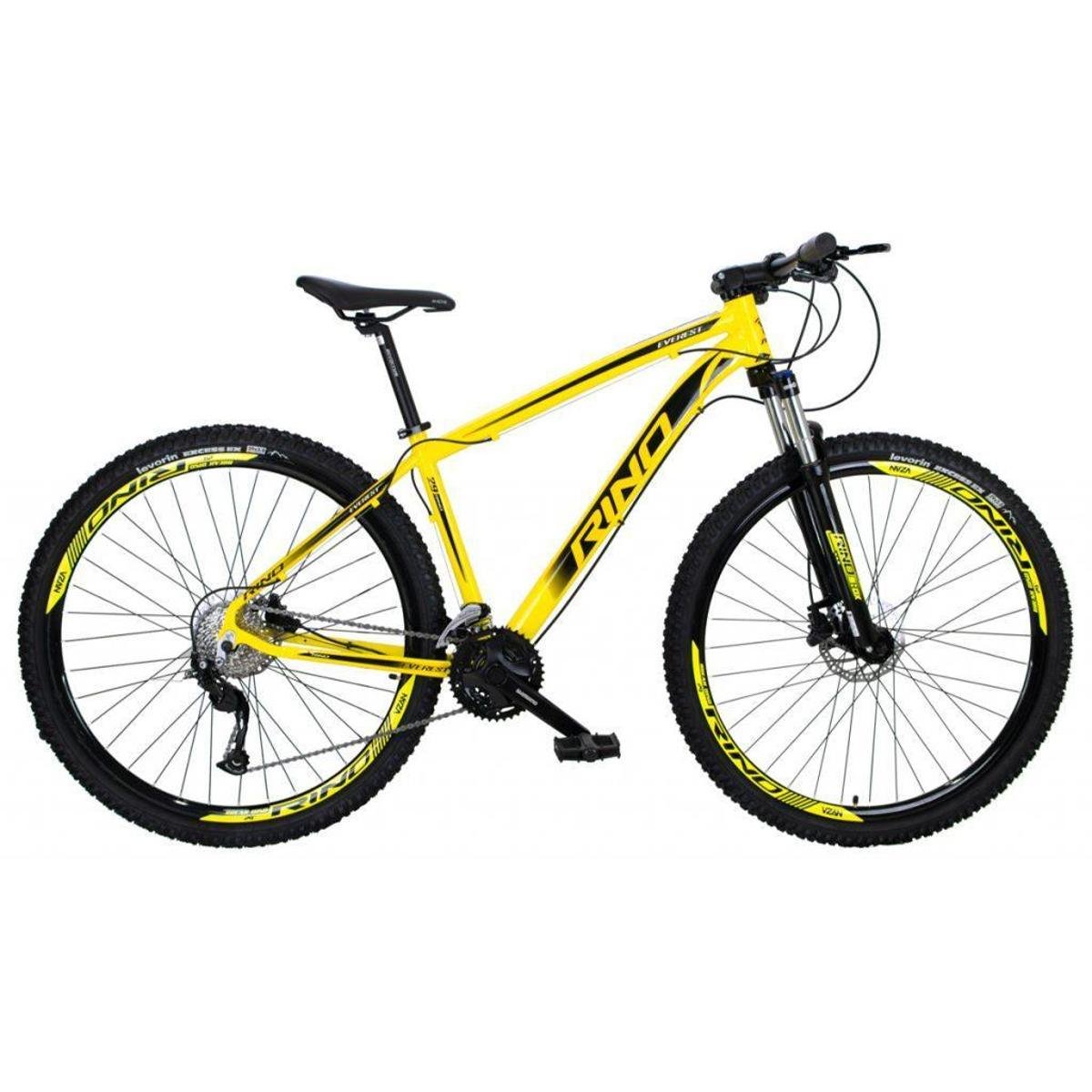 Bicicleta Rino Everest Disc H Aro 29 Susp. Dianteira 27 Marchas - Amarelo/preto