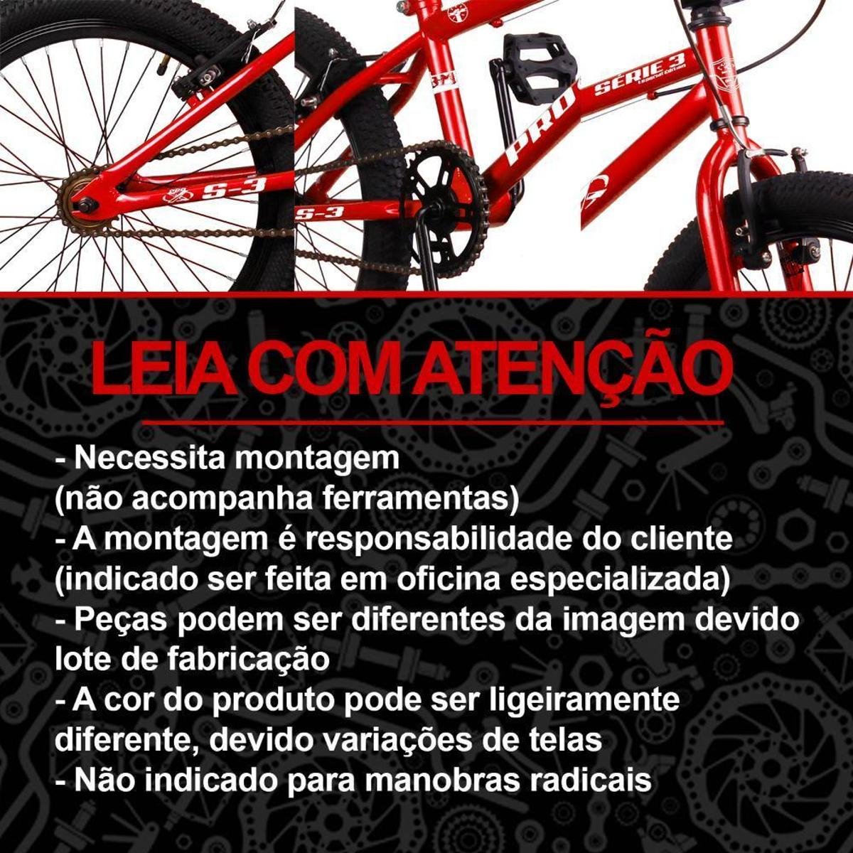 Bicicleta Bmx Aro 20 Pro-x Série 3 Infantil Aro Aero Freios V