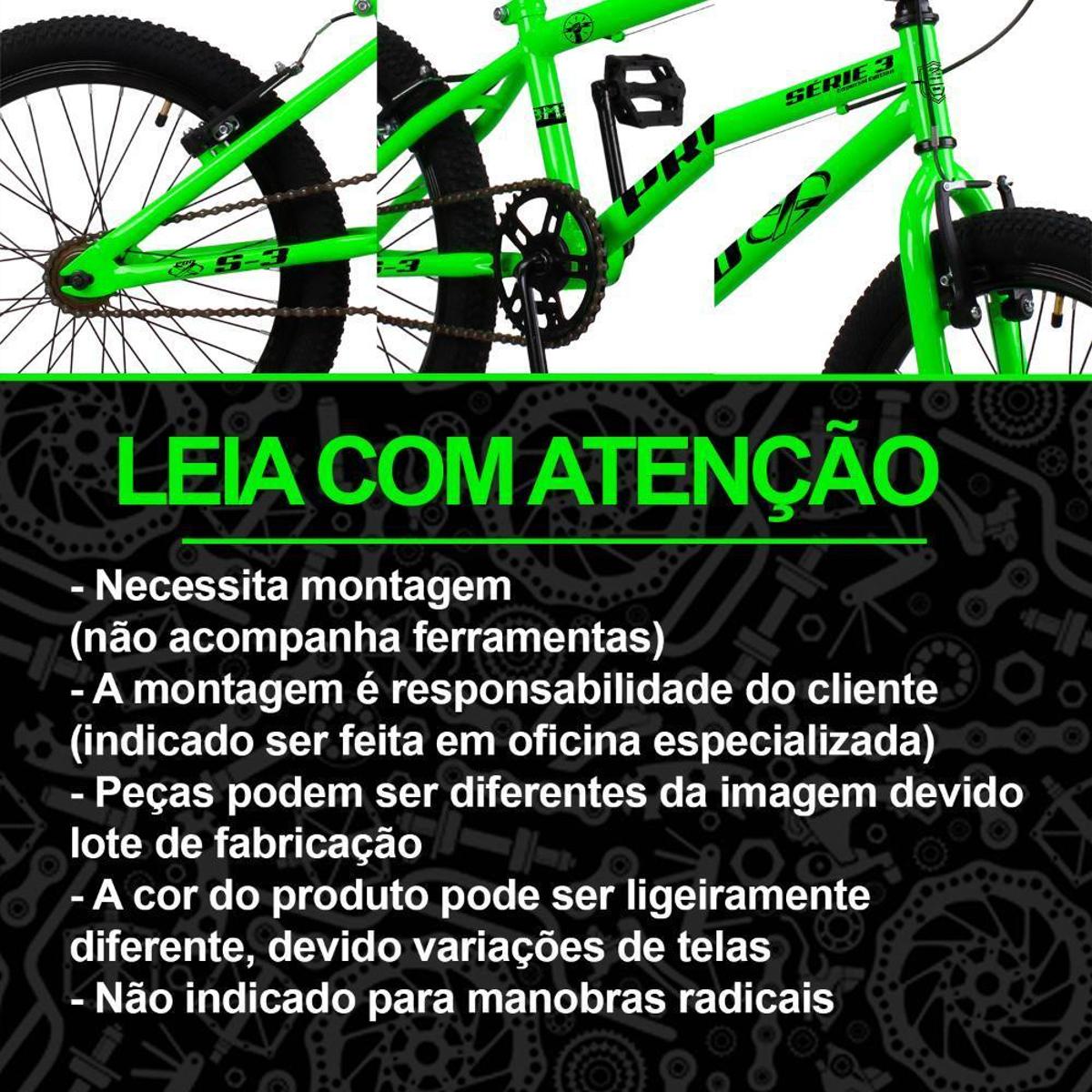 Bicicleta Bmx Aro 20 Pro-x Série 3 Infantil Aro Aero Freios V