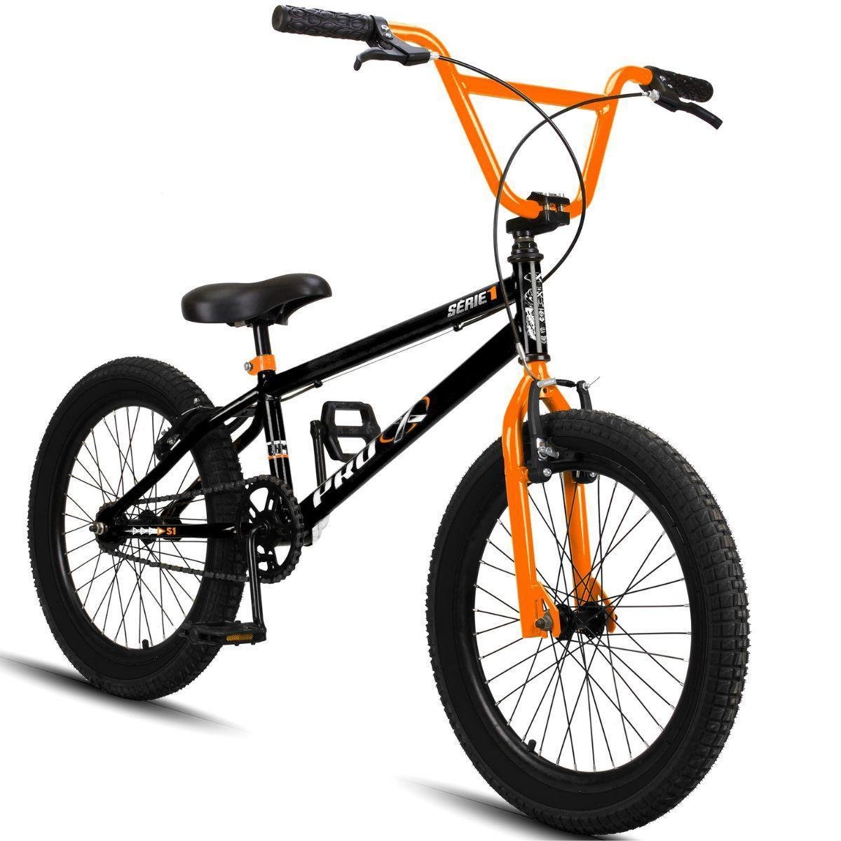 BMX BMX Bicicleta BMX Infantil aro 20 Pro-X Série 1 - Preto+Laranja | Netshoes