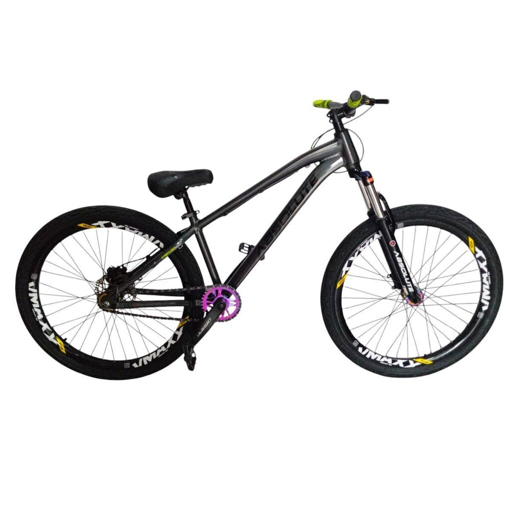 Bicicleta Brutus 26 Pro Grau Monomarcha Cinza Pneu Balão Flame