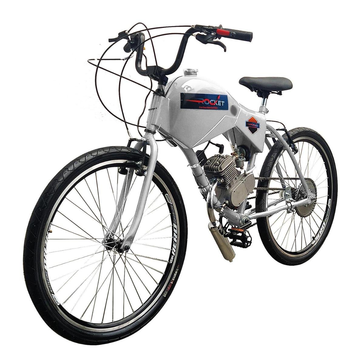 Bicicleta Caicara Motor 80cc Carenagem - Preto - Branco