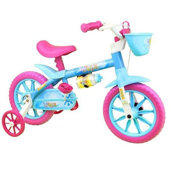 Bicicleta Ciclismo Infantil Criança Aro 12 Nathor Aqua - Azul+Rosa Menor preço em Bicicleta Ciclismo Infantil Criança Aro 12 Nathor Aqua - Azul+Rosa