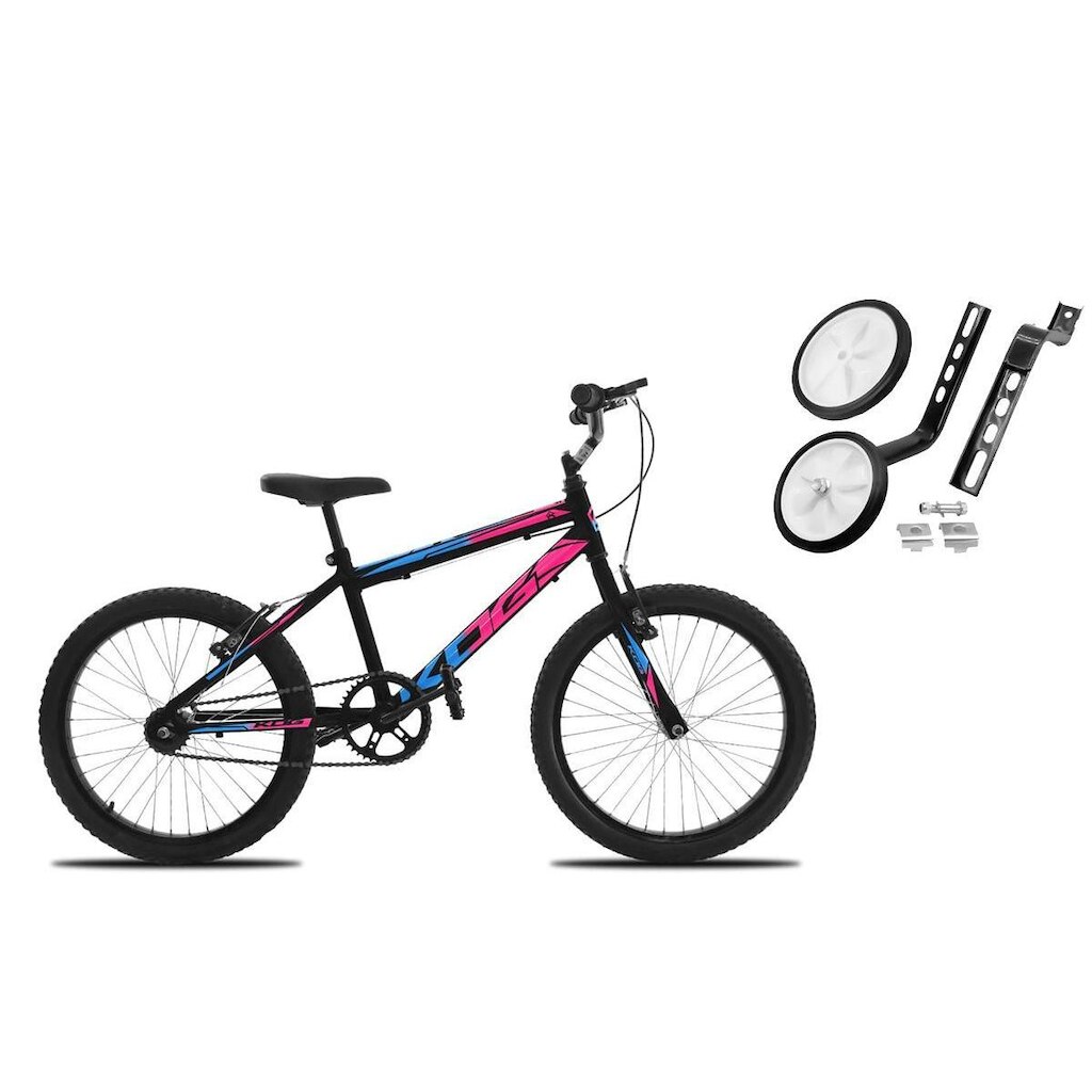 Bicicleta Com Rodinha e Cesta Feminina Infantil Aro 20 KOG