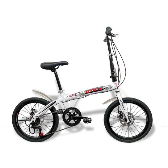 Bicicleta Dobrável GTR-X City Pliage Aro 20 Freios a Disco 7v - Branca - Branco Menor preço em Bicicleta Dobrável GTR-X City Pliage Aro 20 Freios a Disco 7v - Branca - Branco