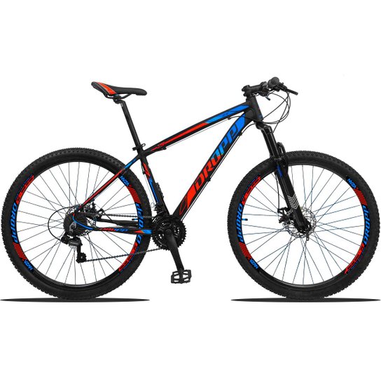 Bicicleta Dropp Z3 Aro 29 Câmbios Shimano Freio a Disco e Suspensão - Vermelho+Azul