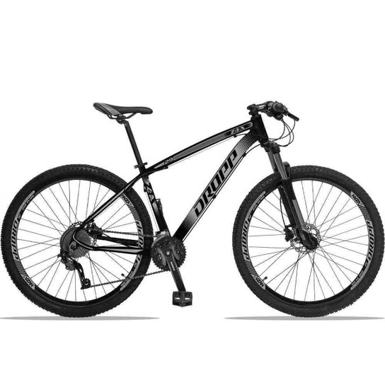 Bicicleta Dropp Z4X 27v Câmbios ACERA/DEORE Freio Hidráulico Suspensão com Trava no Ombro Aro 29 - Preto+Cinza Menor preço em Bicicleta Dropp Z4X 27v Câmbios ACERA/DEORE Freio Hidráulico Suspensão com Trava no Ombro Aro 29 - Preto+Cinza
