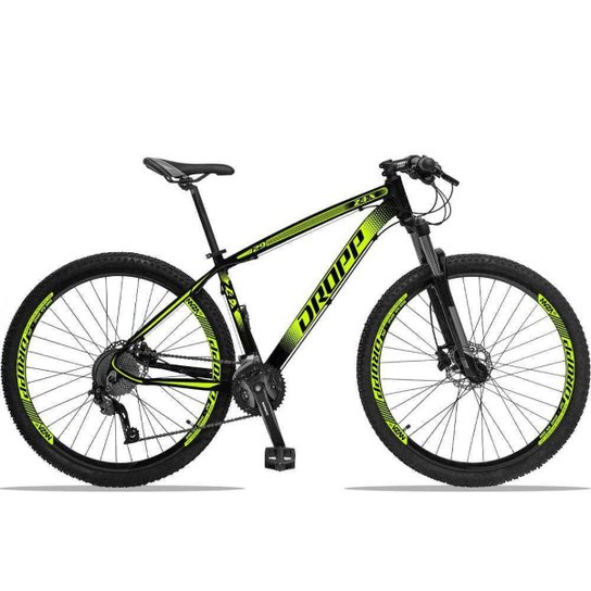Bicicleta Dropp Z4X 27v Câmbios ACERA/DEORE Freio Hidráulico Suspensão com Trava no Ombro Aro 29 - Preto+Amarelo