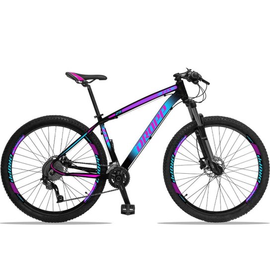 Bicicleta Dropp Z4x Câmbio Alívio 2x9 Freio Shimano Hidráulico Suspensão Trava no Guidão Aro 29 - Azul e Rosa Menor preço em Bicicleta Dropp Z4x Câmbio Alívio 2x9 Freio Shimano Hidráulico Suspensão Trava no Guidão Aro 29 - Azul e Rosa