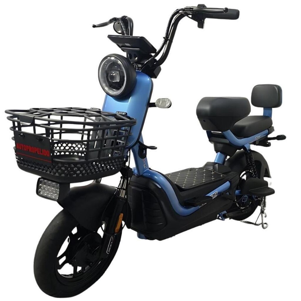 Bicicleta Elétrica 500W 48V 20Ah Eko-5 Duos Azul Metálico