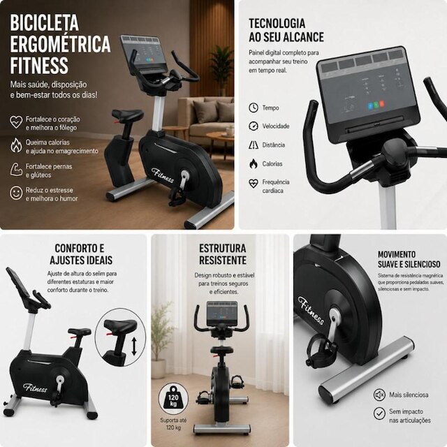 Bicicleta Ergométrica Profissional Magnética Até 160kg Ahead Pro Academia