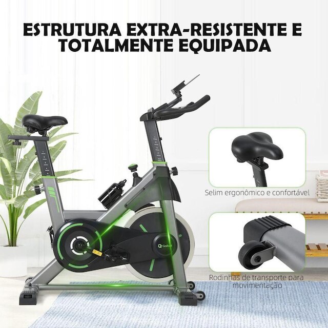 Bicicleta Ergométrica Spinning Gallant Power Pro Mecânica Roda De Inercia 20kg (GSB20HBTA-PT)