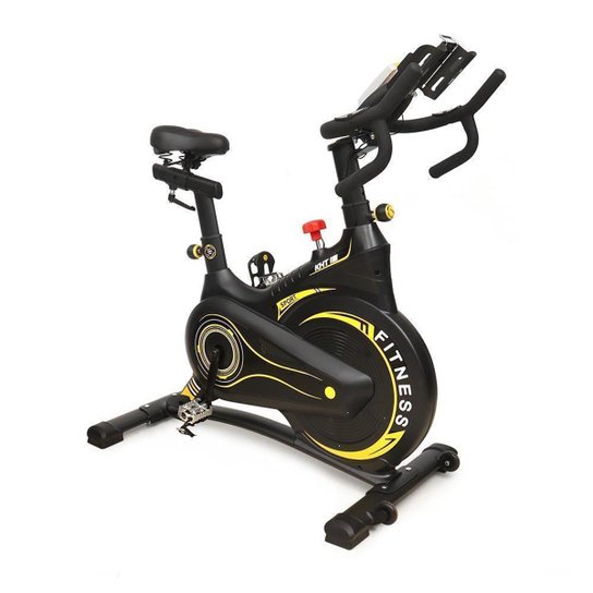 Bicicleta Ergométrica Spinning Profissional Silenciosa 8 intensidades Treino ciclismo - Preto+Amarelo Menor preço em Bicicleta Ergométrica Spinning Profissional Silenciosa 8 intensidades Treino ciclismo - Preto+Amarelo