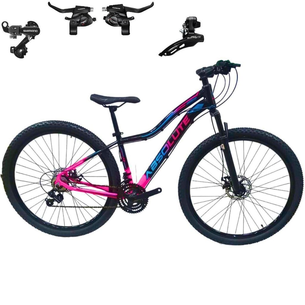 Bicicleta Feminina 29 Aluminio Absolute Hera 21v Freio Disco Cambios Trocadores Shimano