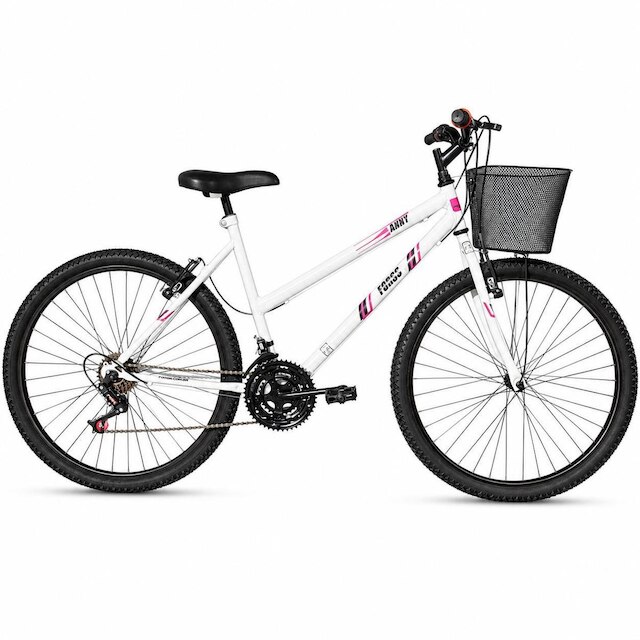 Bicicleta Feminina Aro 26 Passeio 18 Marchas Com Cestinha