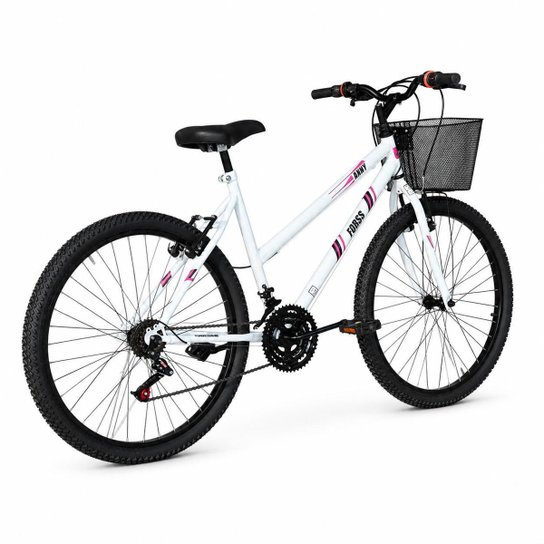 Bicicleta Feminina Aro 26 Passeio 18 Marchas Com Cestinha