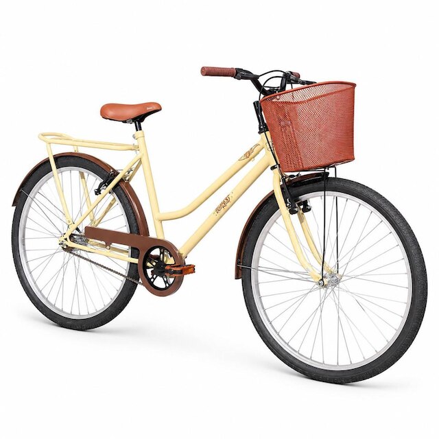 Bicicleta Feminina Aro 26 Retro Classica Com Cestinha