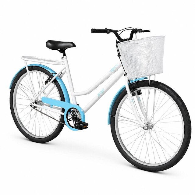 Bicicleta Feminina Aro 26 Tropical Com Cestinha