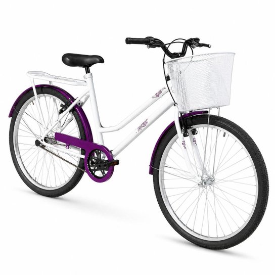 Bicicleta Feminina Aro 26 Tropical Com Cestinha
