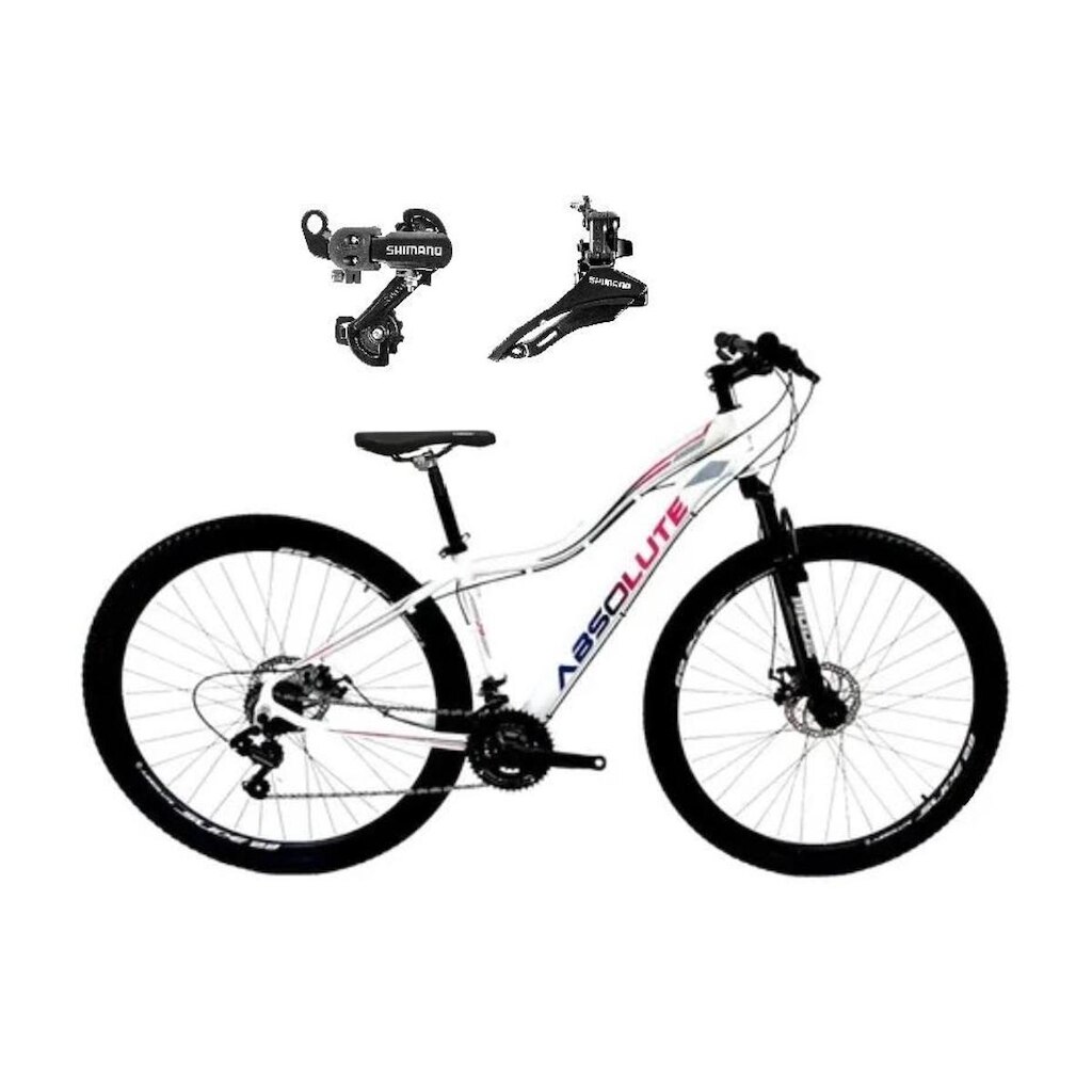 Bicicleta Feminina Aro 29 Absolute Hera 24v Alumínio com Câmbio Shimano e Garfo com Suspensão