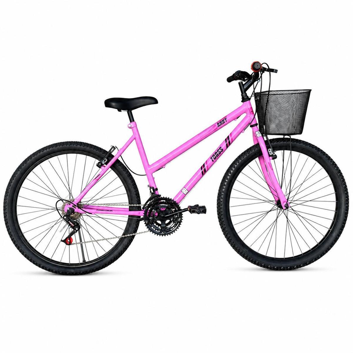 Bicicleta Feminina Forss Anny Aro 26 Ccestinha 18 Marchas Rosa