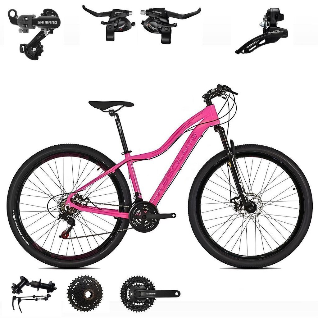 Bicicleta Feminina Mtb Aro 29 Aluminio Absolute Hera 24v SHIMANO Disco Mecanico Cubo K7