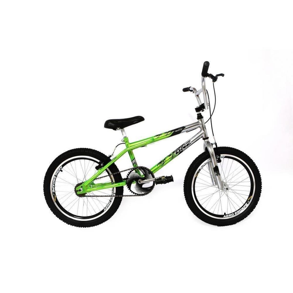 BMX 20インチ　　 Bicicleta Fly Aro 20 Cross em Aço BMX Freio V-Brake - Verde+Cinza