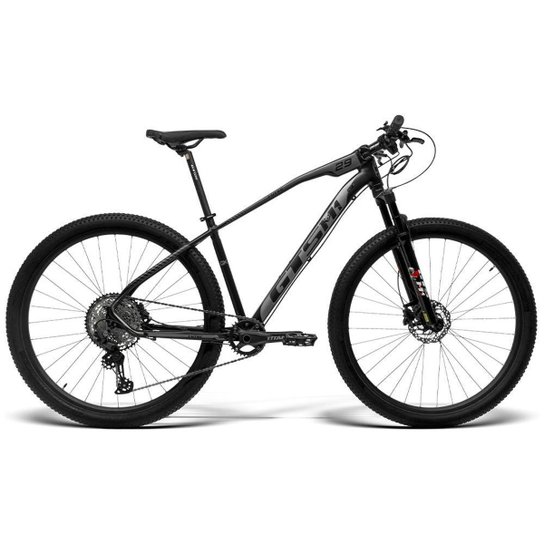 Bicicleta GTS Aro 29 Freio a Disco Shimano Hidráulico Câmbio Shimano Deore 1x12 Marchas e Suspensão - Cinza+Preto Menor preço em Bicicleta GTS Aro 29 Freio a Disco Shimano Hidráulico Câmbio Shimano Deore 1x12 Marchas e Suspensão - Cinza+Preto